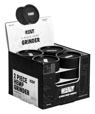 Photograph of product: Grav 2-Piece Hemp Grinder Black