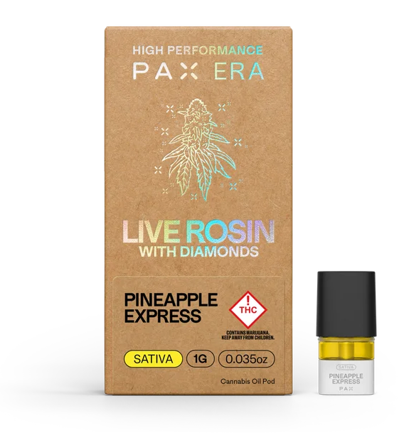 Photograph of product: PAX Pineapple Express Oui'd Live Rosin + Diamonds Pod 1000mg