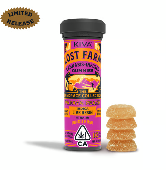 Photograph of product: Lost Farm Gummies Papaya Peach - 100mg