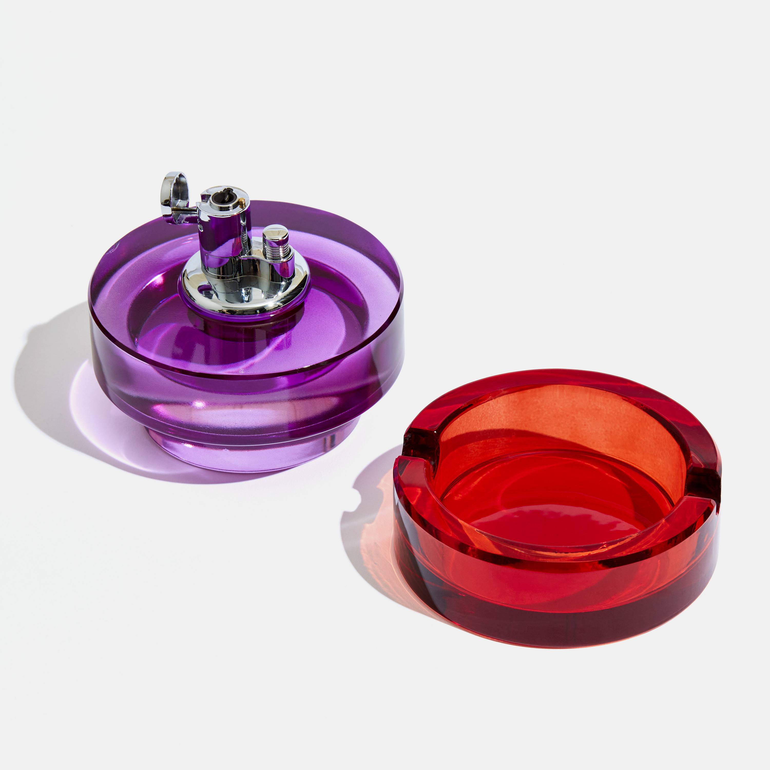 Photograph of product: Glass Table Top Lighter in Berry