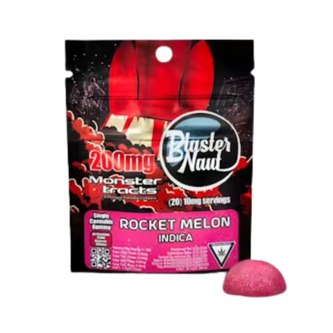 Photograph of product: Monster Xtracts - 200mg Gummies Blaster Naut  - Rocket Melon