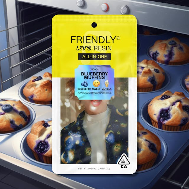 Photograph of product: Blueberry Muffins 1g Live Resin Disposable - 