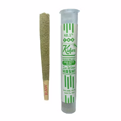 Photograph of product: Bison Botanics Kiefers - Sour Apple Glue - Infused Pre Roll