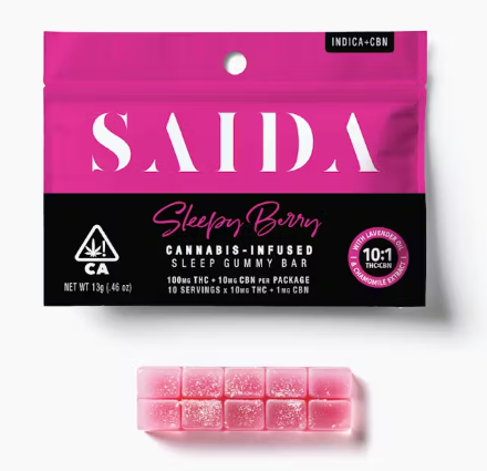 Photograph of product: SLEEPY BERRY 100MG SLEEP GUMMY BAR 10:1 TH-oui:CBN