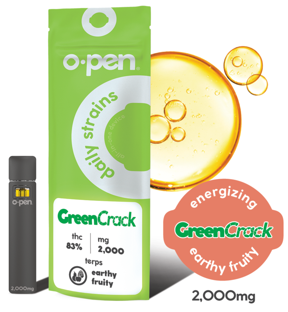 Photograph of product: O.pen 2000mg Disposable (S)-Green Crack