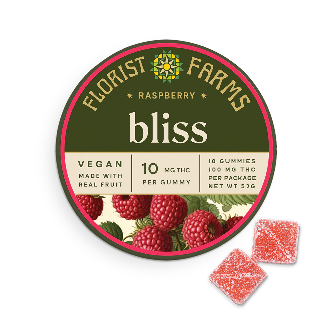 Photograph of product: Florist Farms | Raspberry | Edible Gummies | 100mg