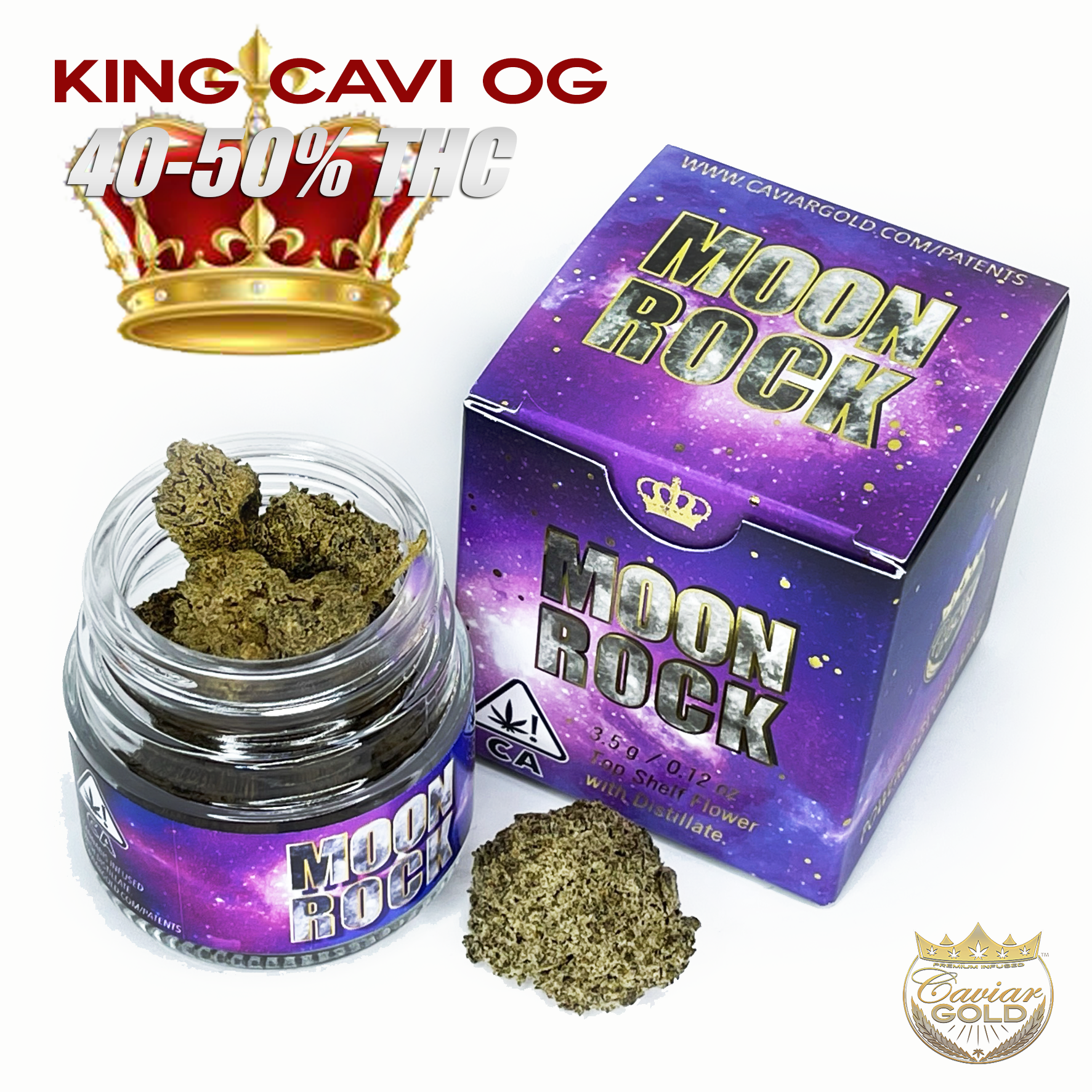 Photograph of product: Caviar Gold | Moon Rocks | King Cavi OG | 3.5g