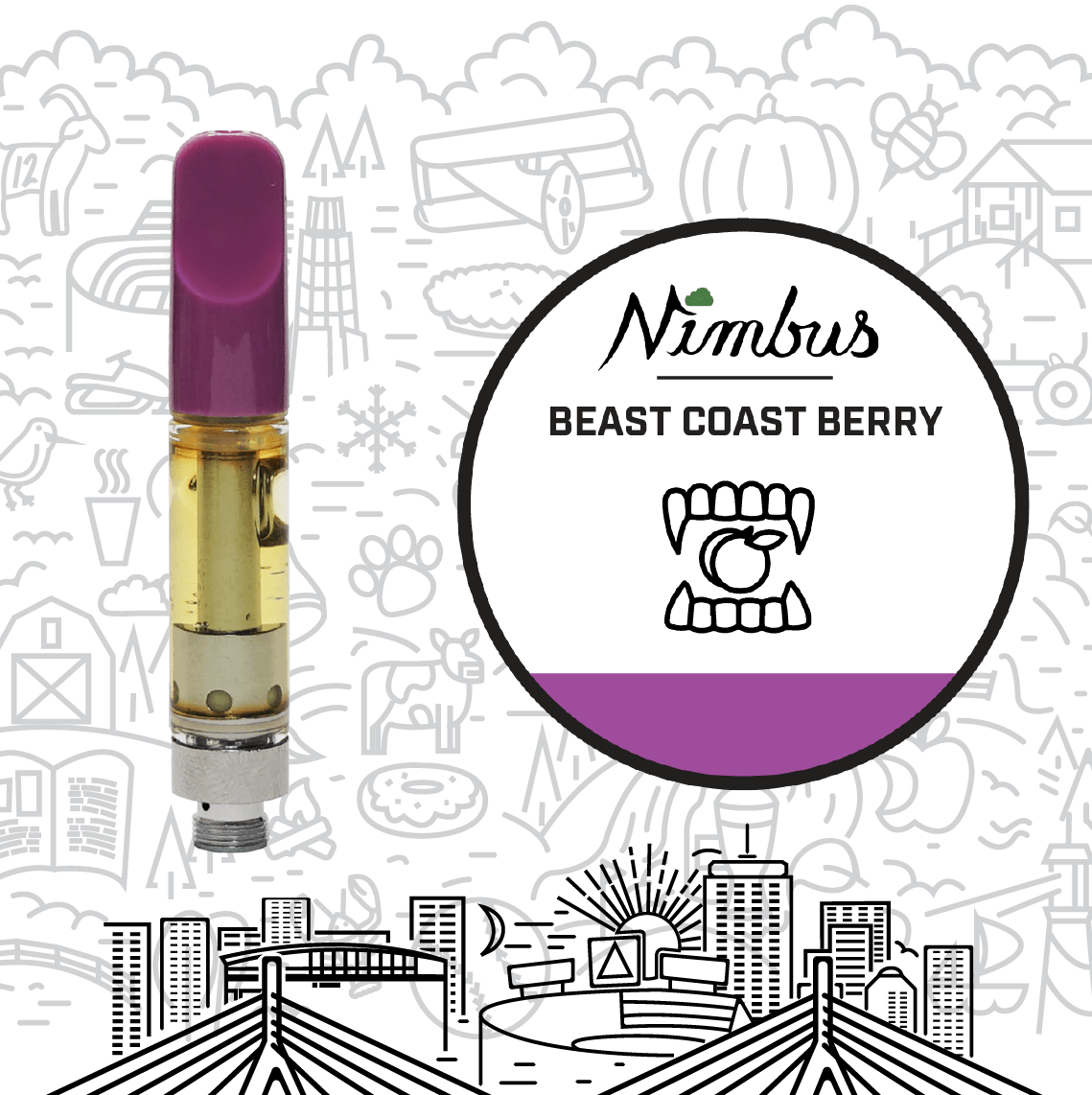 Photograph of product: Nimbus - Beast Coast Berry - 1g - Vape Cart
