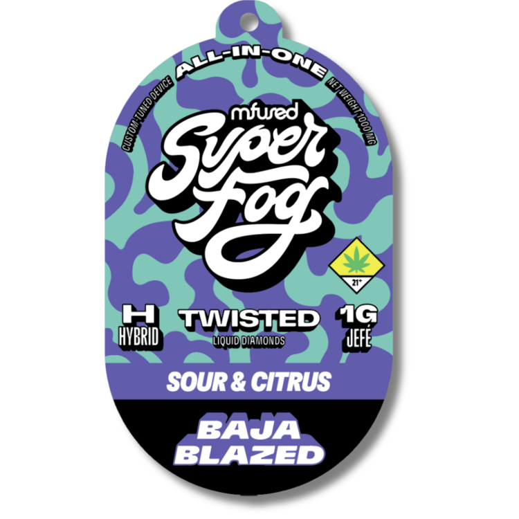 Photograph of Product: Baja Blazed TWISTED Flavored Jefe Disposable Vape (Super Fog)