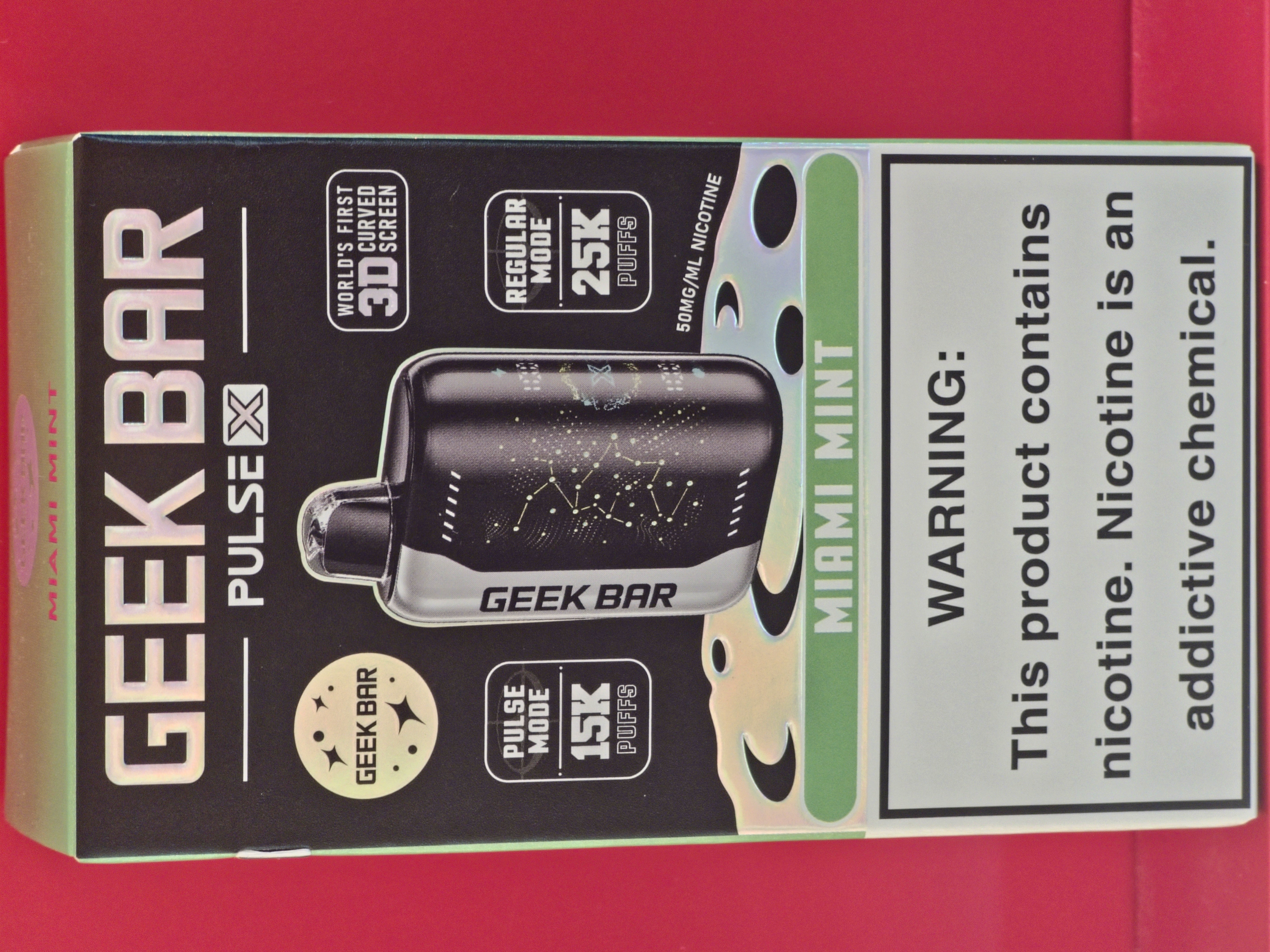 Photograph of product: Geek Bar | Pulse X | 25K Puffs | Miami Mint | Nicotine Disposable