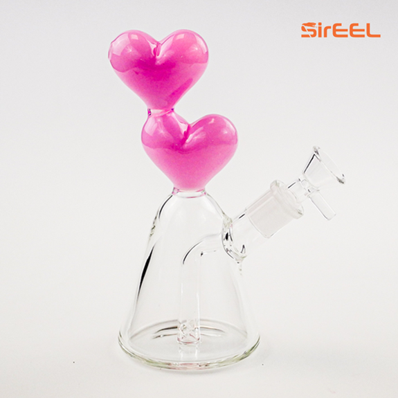 Photograph of product: Bong - 7" SirEEL Hearts Ablaze Beaker Bong w/ Bowl - Assorted Colors