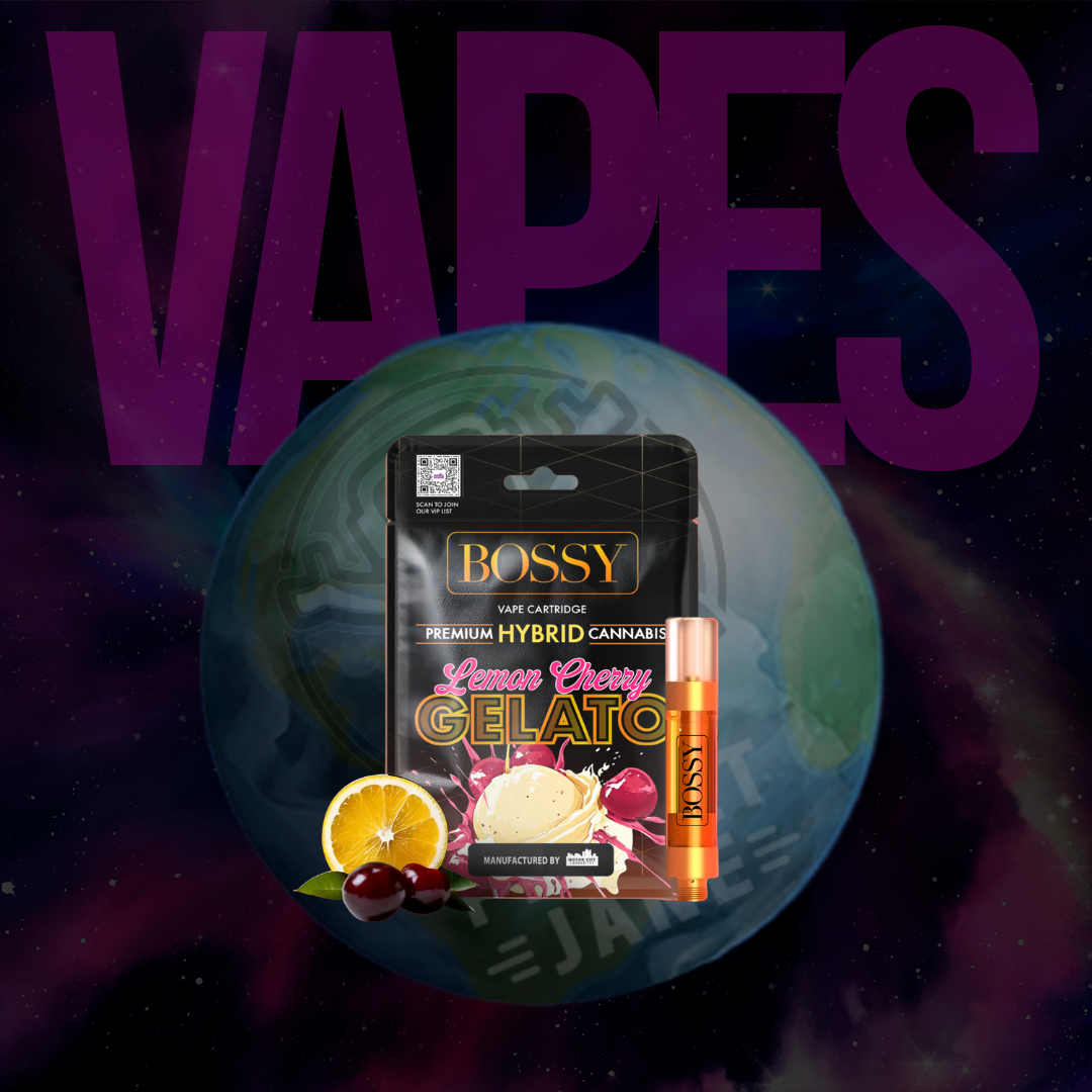 Photograph of product: Bossy - 1g Cart - Lemon Cherry Gelato Hybrid