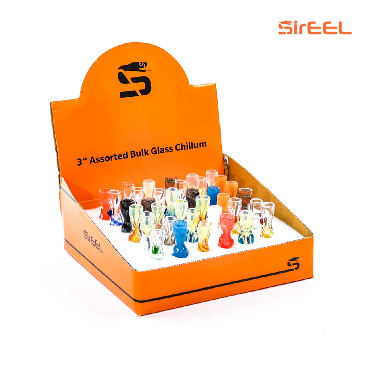 Photograph of product: SirEEL | 3" Assorted Bulk Chillums | Assorted Colors