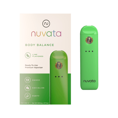 Photograph of product: Nuvata - Disposable Vape - Body Balance Lime 9:1 TH-oui:CBD (.5g)