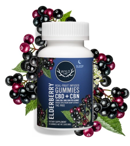 Photograph of product: CBD Gummies | Elderberry CBD:CBN | 20-Pack 450mg:90mg