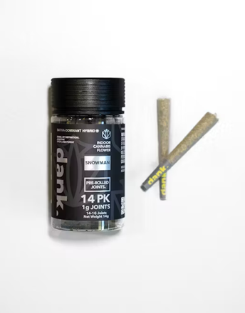 Photograph of product: Dank | Snowman | Indoor Flower 1G Pre-Rolls 14PK 14G