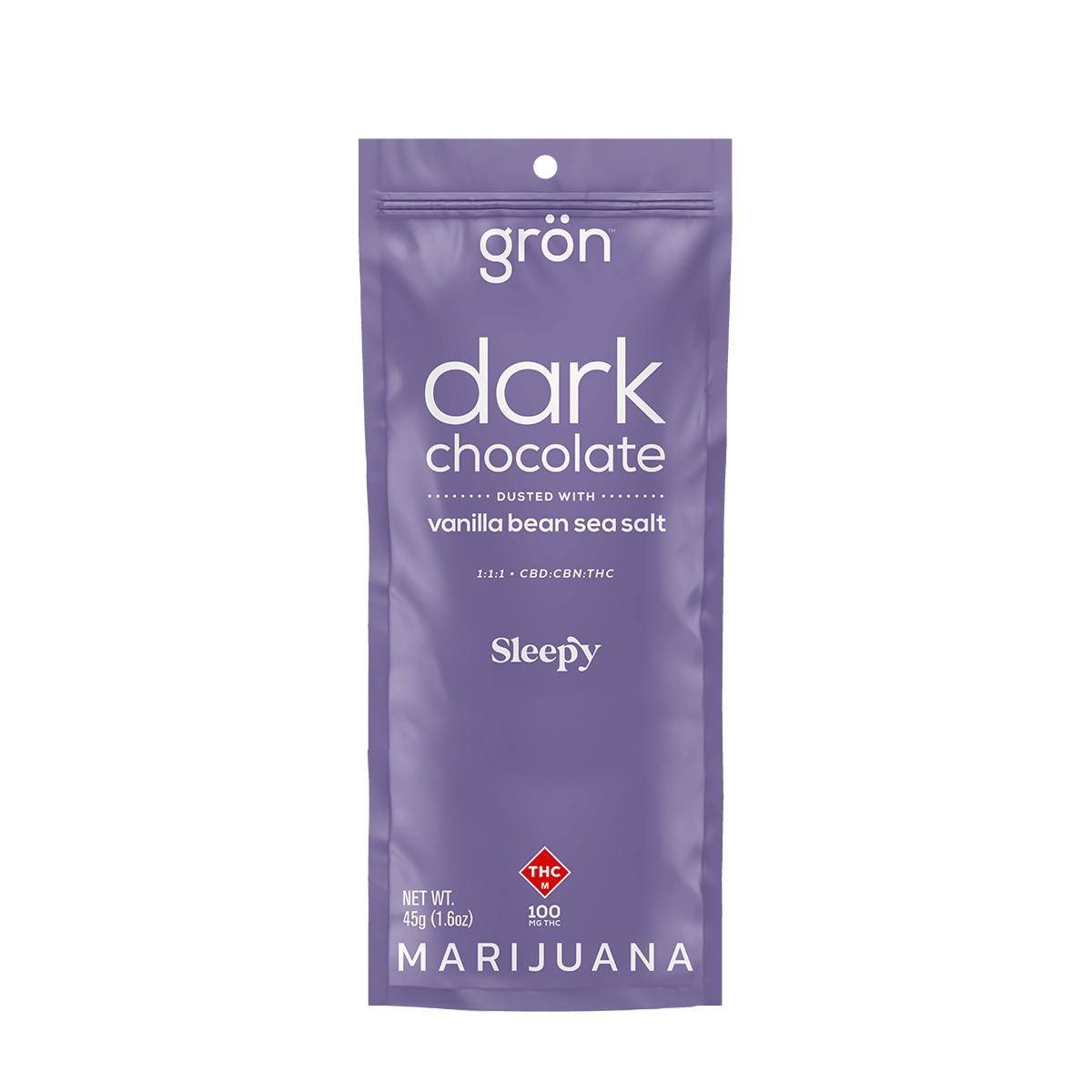 Photograph of product: GRN - CHOCOLATE - 100MG TH-oui / 100MG CBD / 100MG CBN - 1:1:1 DARK - SLEEPY Oui'd