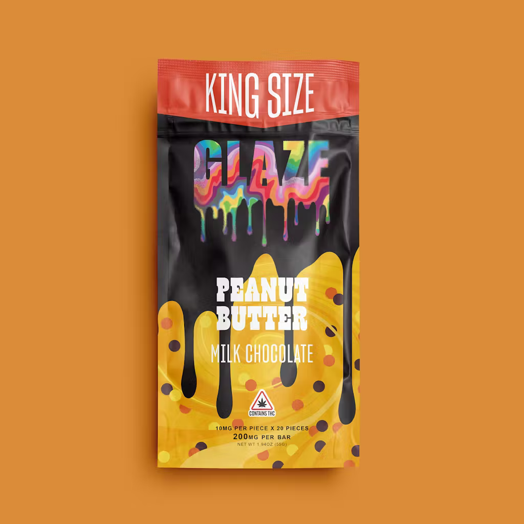 Photograph of product: Glaze - Peanut Butter - Chocolate Bar - 200mg