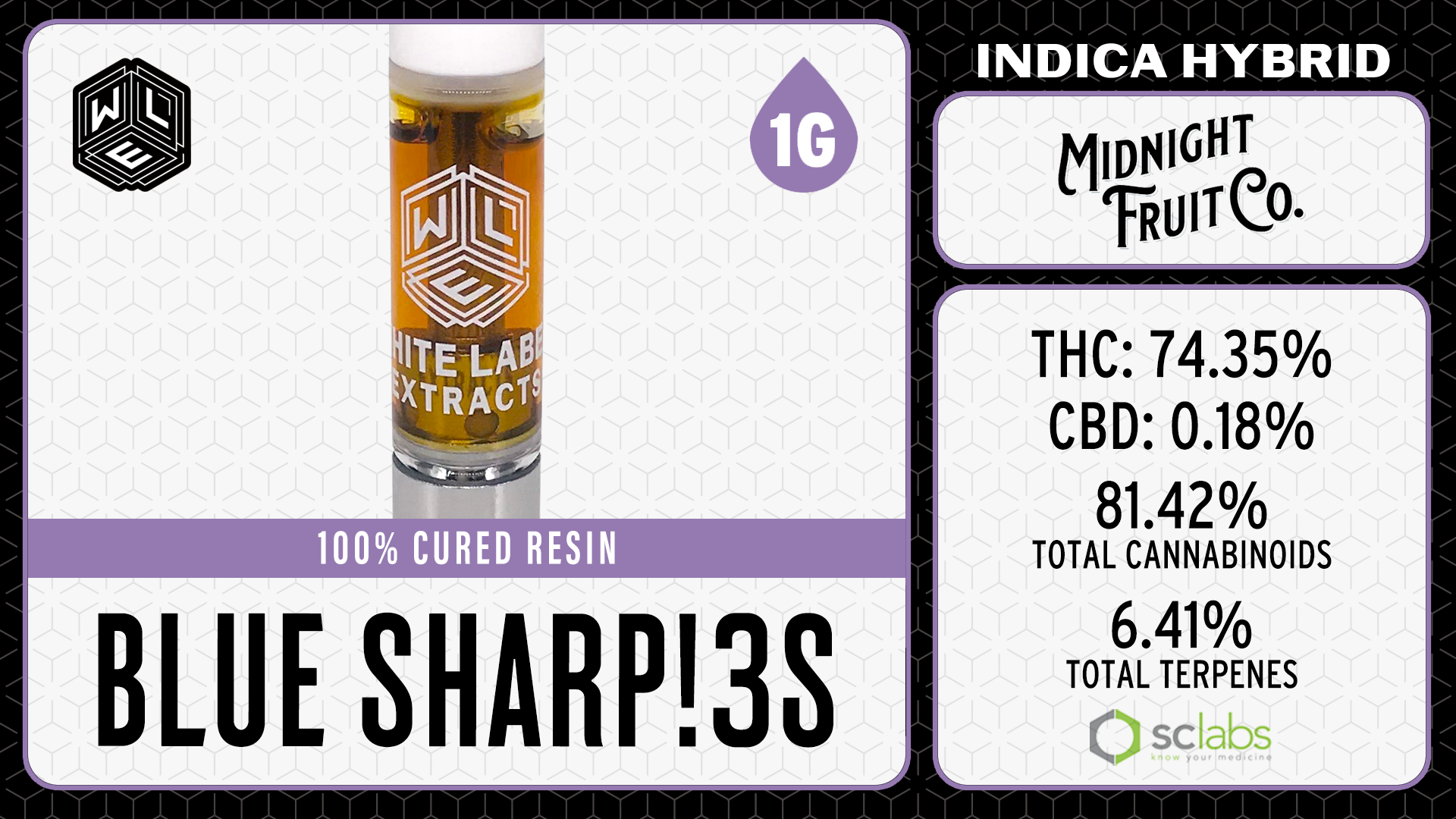Photograph of product: White Label Extracts - Cured Resin Cartridge - Blue Sharpies