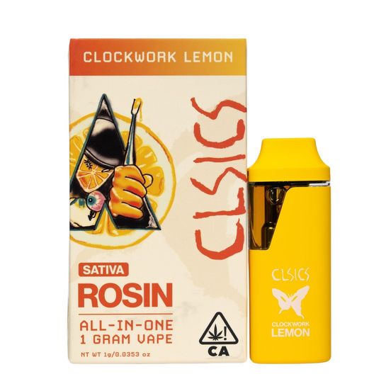 Photograph of product: CLSICS Live Rosin AIO Vape Clockwork Lemon 1g - 