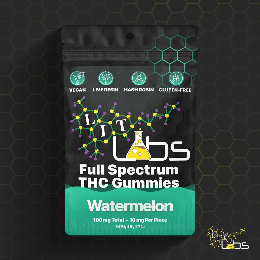 Photograph of product: Watermelon | 200MG Rosin + Resin Full Spectrum Vegan Gummies