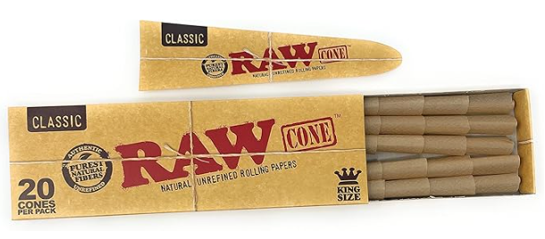 Photograph of product: Raw King   Classic   20 Pk Pre Rolled Cones