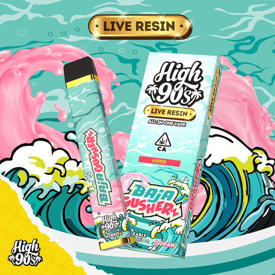 Photograph of product: High 90s - Baja Gushers Live Resin - 1g AIO - 
