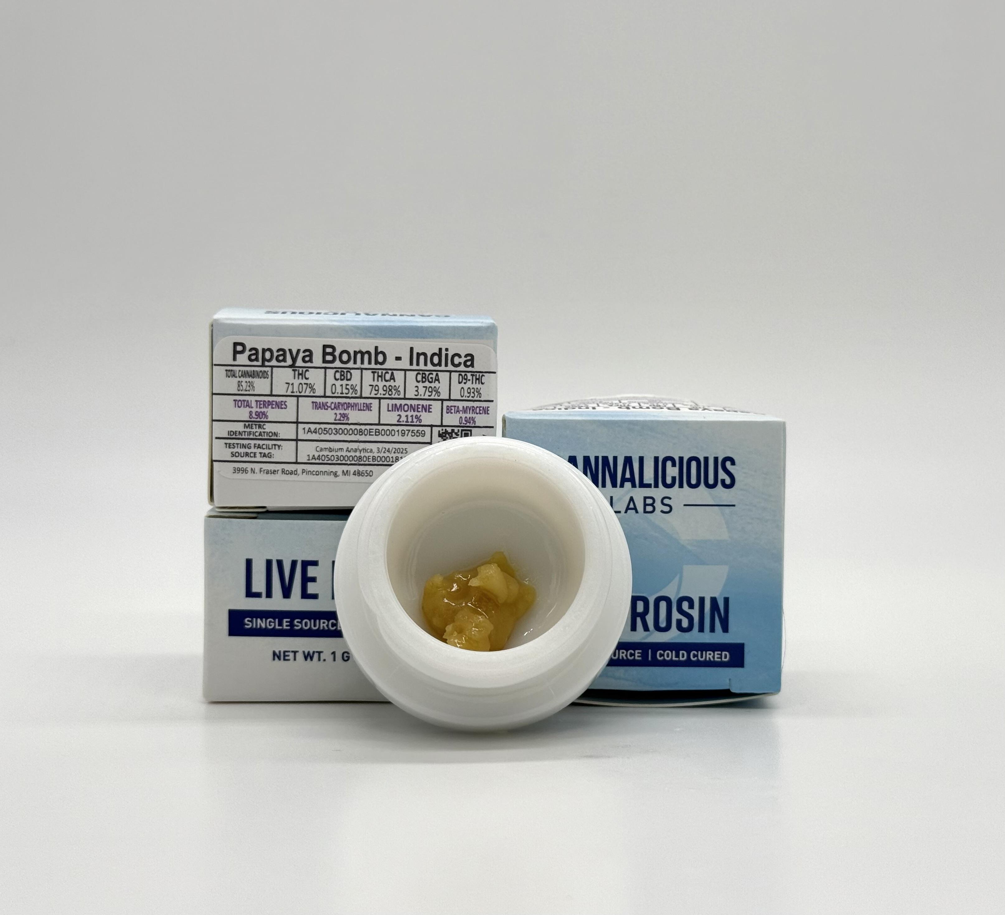 Photograph of Product: PAPAYA BOMB 1G LIVE ROSIN