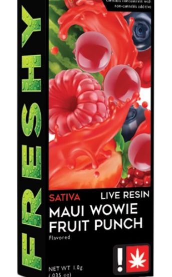 Photograph of product: Freshy Live Resin + Botanical Terps Carts: Maui Wowie Fruit Punch - 