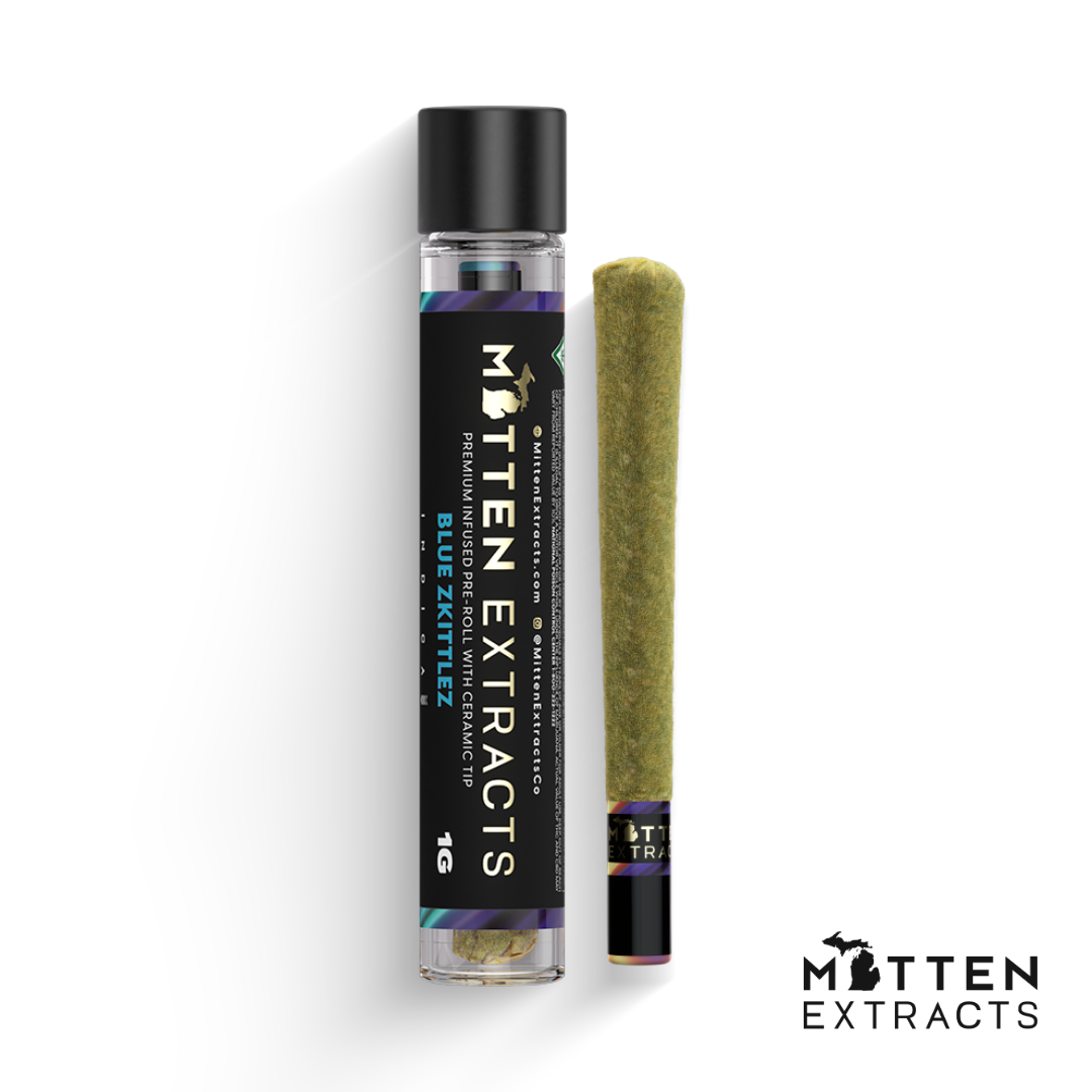 Photograph of product: Blue Zkittlez Infused Pre-Roll | 1G