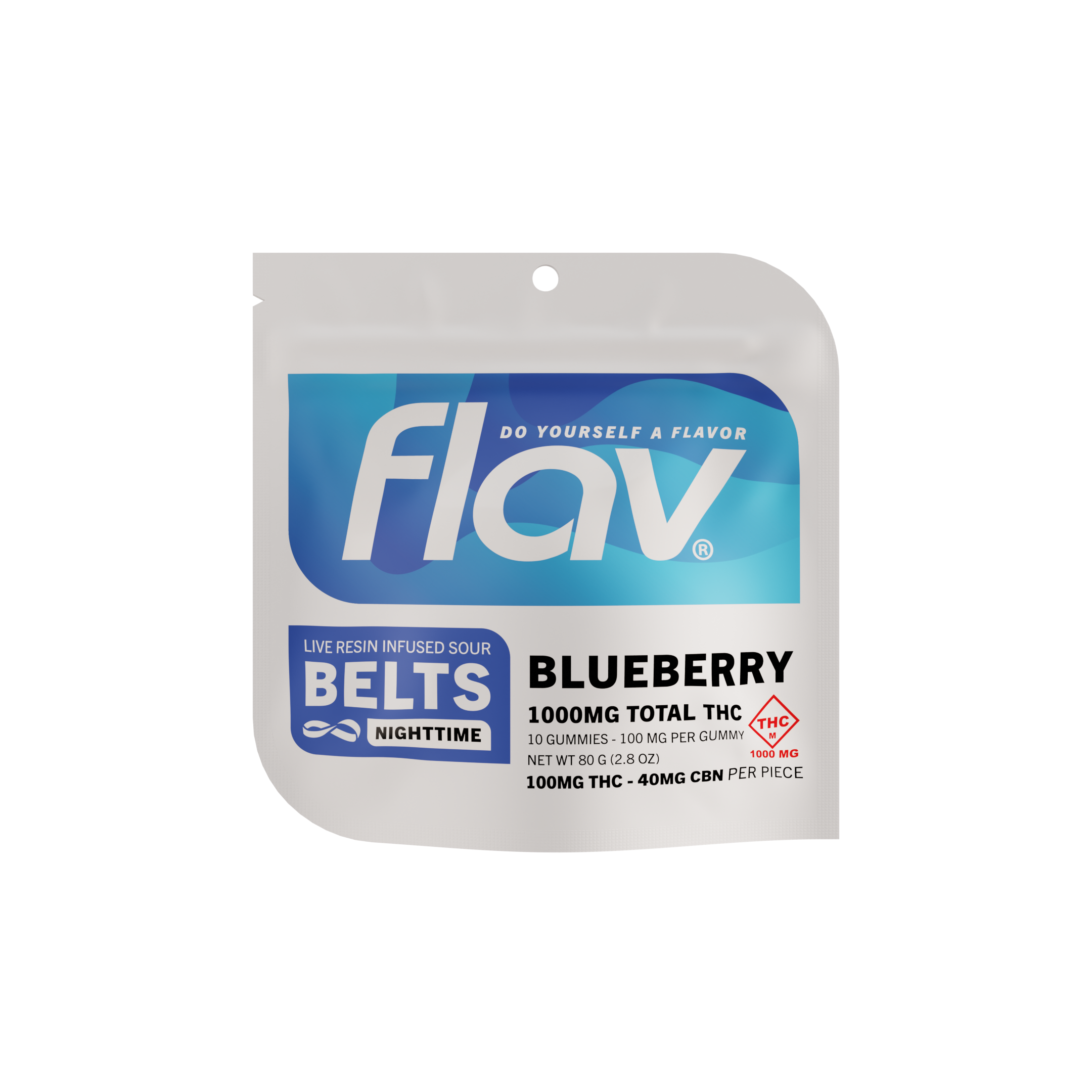 Photograph of product: Blueberry CBN Nighttime Belts 1000mg - Live Resin
