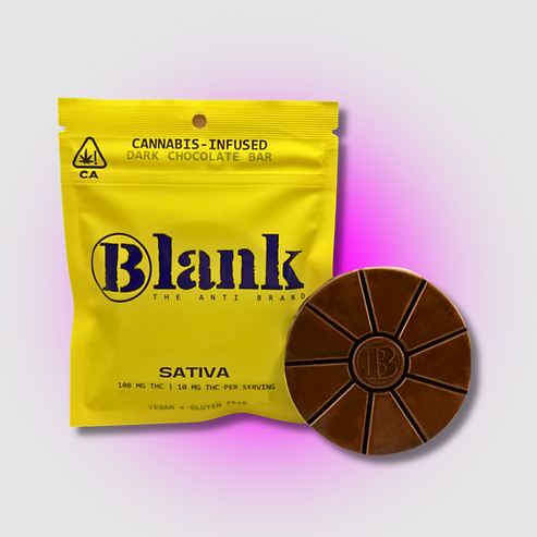 Photograph of product: Blank Brand Oui'd Dark Chocolate Bar, 100mg