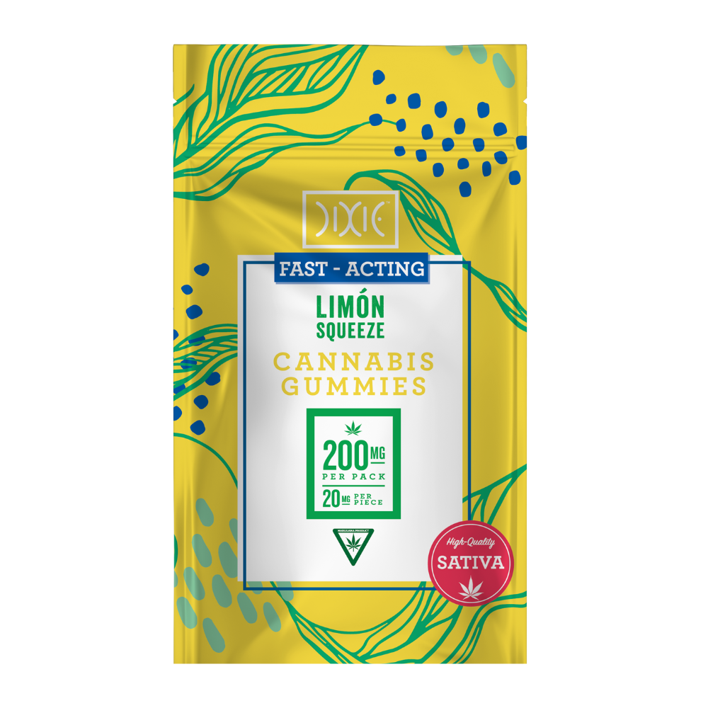 Photograph of product: Limon Squeeze - Fast Acting Oui'd Gummies - 200mg