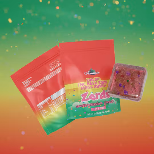Photograph of product: AMNESIA | ZERDS WATERMELON FREEZE - au chocolat ROSIN GUMMIES | 1PK | HYBRID