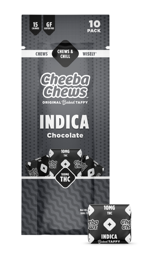 Photograph of product: Cheeba Chews | 100 MG TH-oui Wax Taffy Chocolate | Oui'd