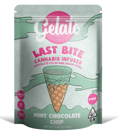 Photograph of product: Gelato | Last Bites Mint Chocolate Mini Cones | 100mg