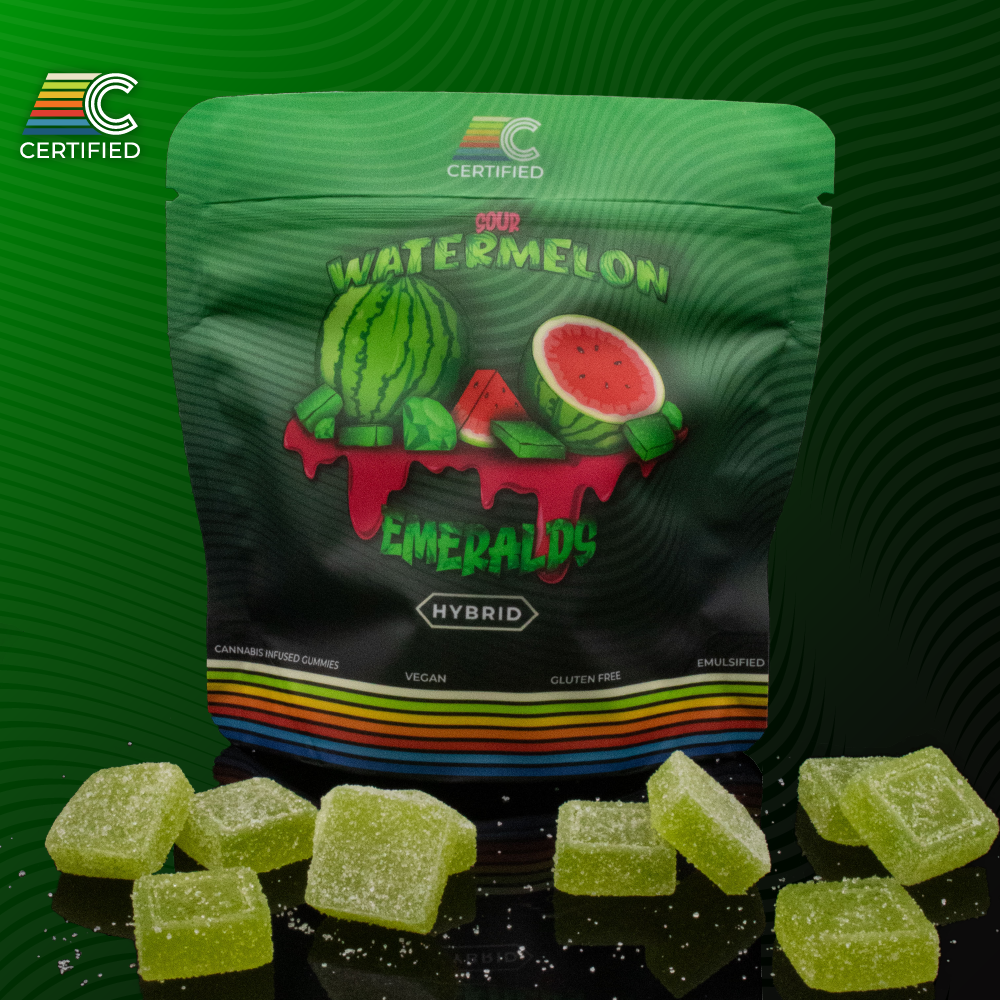 Photograph of Product: Sour Watermelon Emeralds | 10 x 10mg
