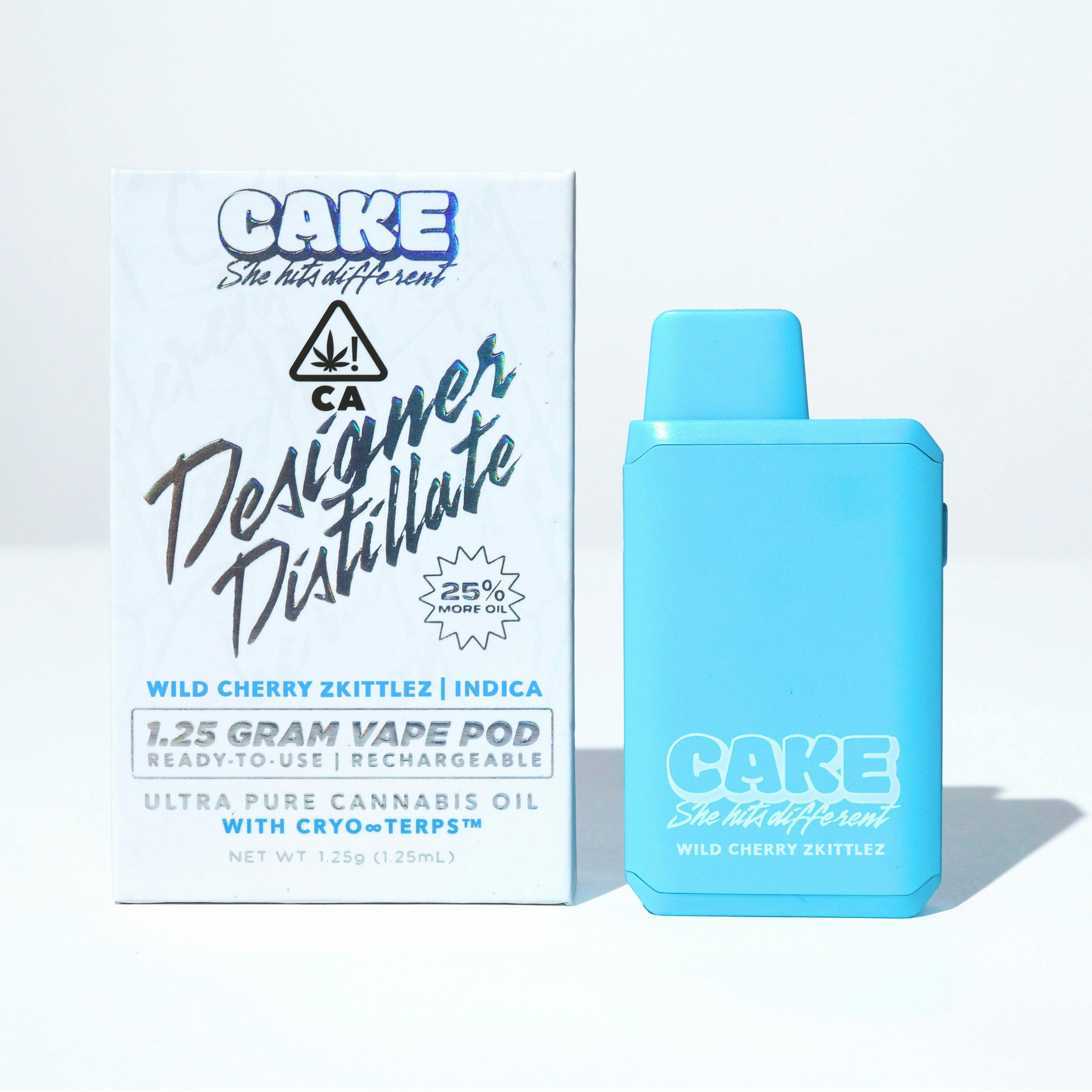 Photograph of product: Cake Cake She Hits Different | Wild Cherry Zkittlez Designer Distillate All In One | 1.25g