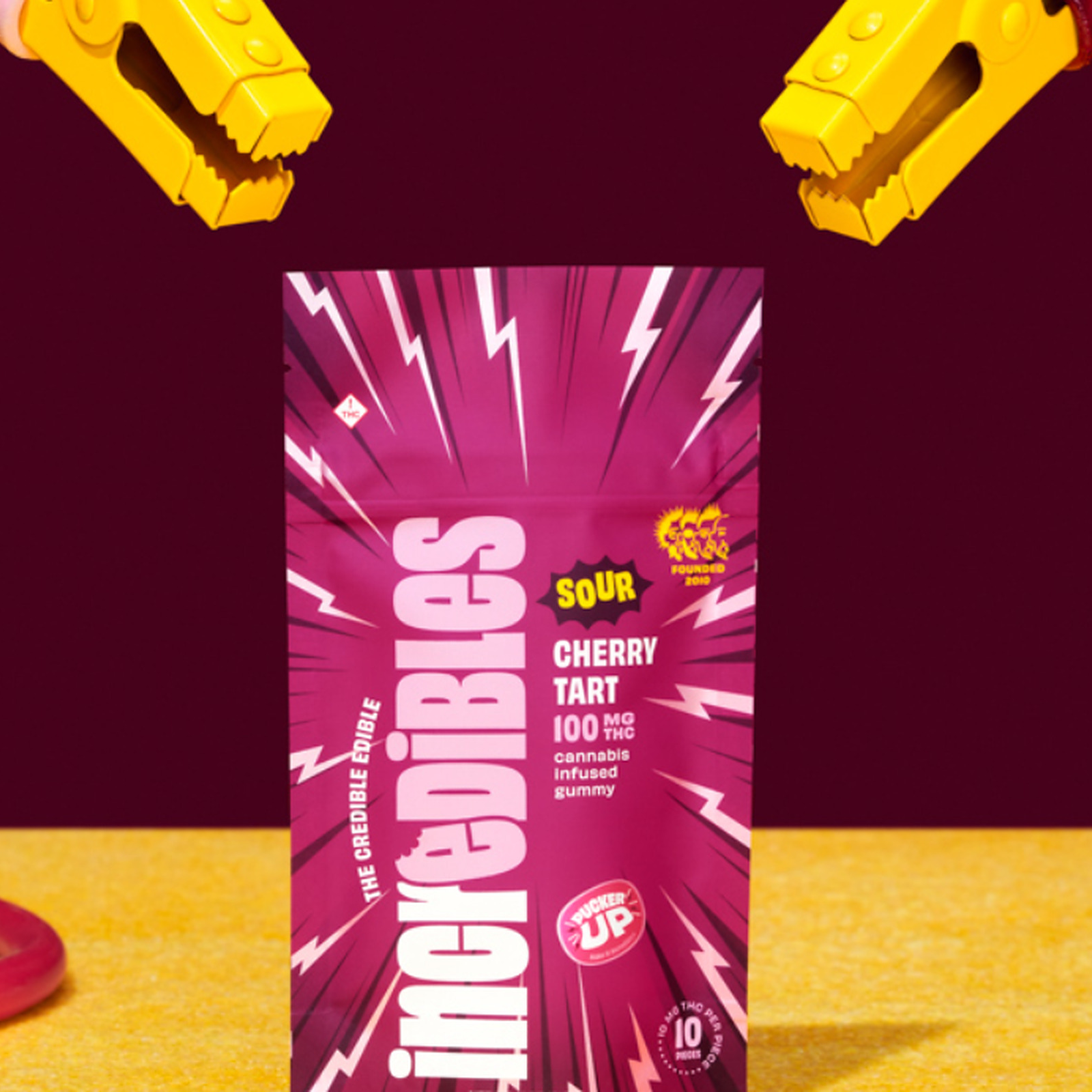 Photograph of product: Incredibles Gummies - Sour Cherry Tart 10Pk - Hybrid