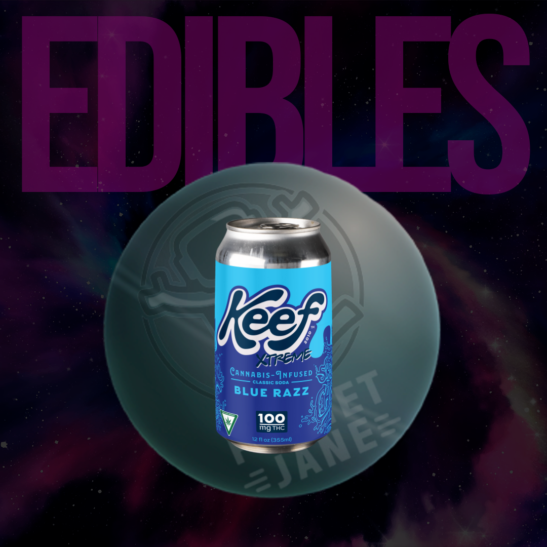 Photograph of product: 100mg Oui'd Infused Soda - Blue Razz