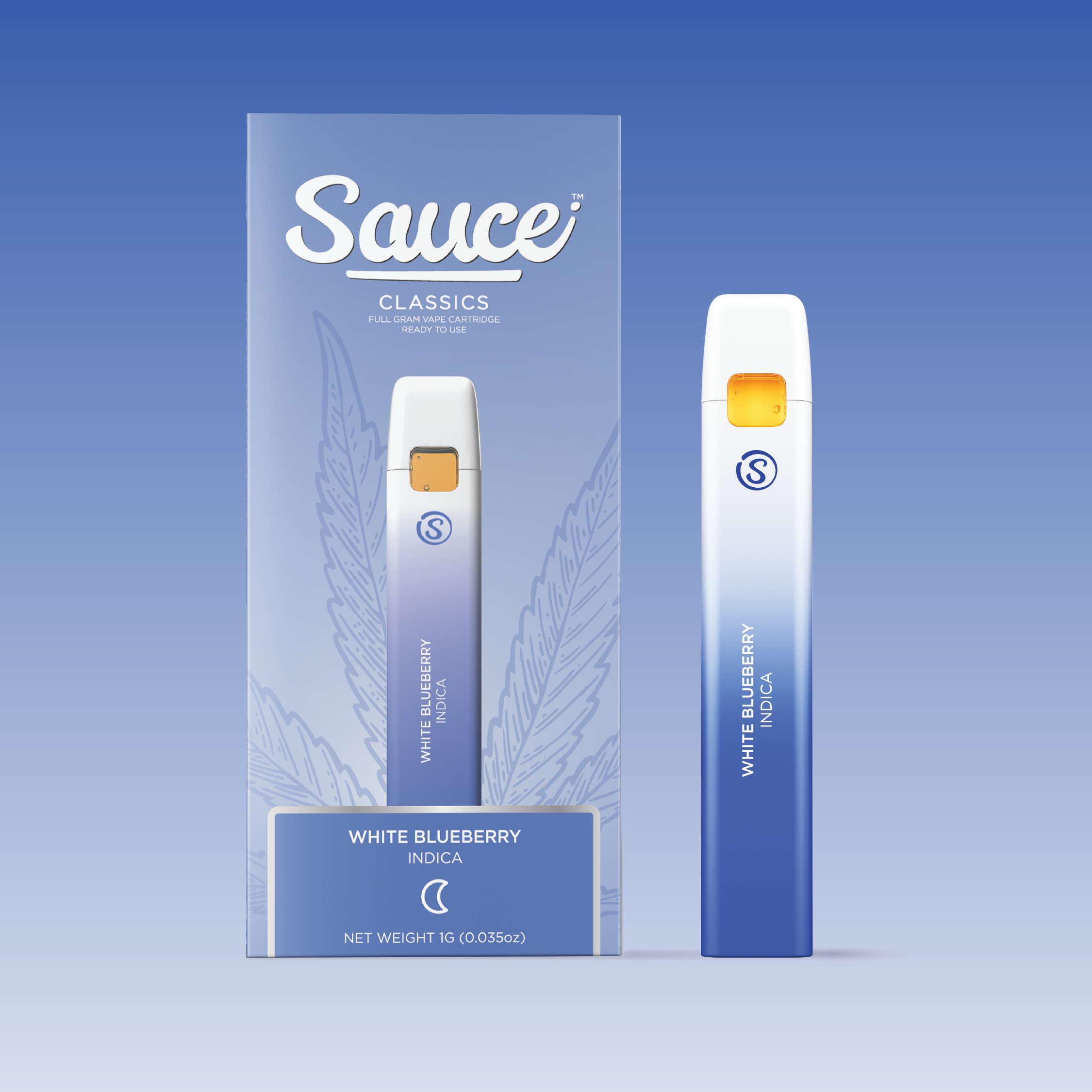 Photograph of product: SAUCE BARS - DISPOSABLE DISTILLATE - 1G - Oui'd - WHITE BLUEBERRY