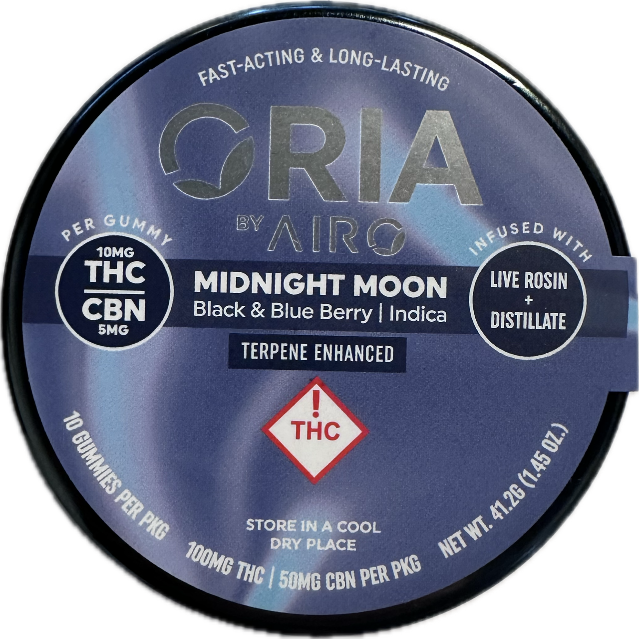 Photograph of product: ORIA Midnight Moon Gummies 100mg