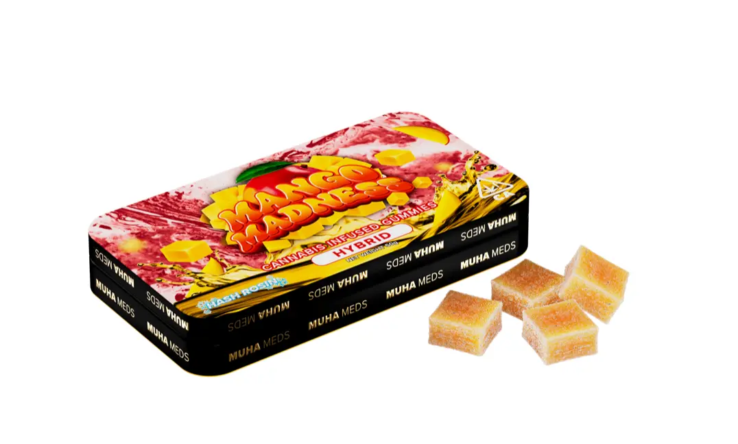 Photograph of product: Mango Madness au chocolat Rosin Gummies 200mg 10pk (H)