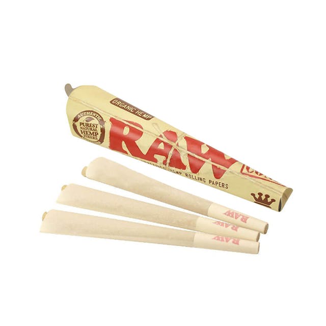 Photograph of product: $3.29 RAW Cones 3 Pack - 3 Pack King Size
