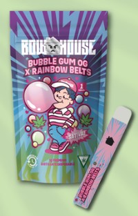 Photograph of product: Bubblegum OG x Rainbow Belts Disposable Vape by Bow House