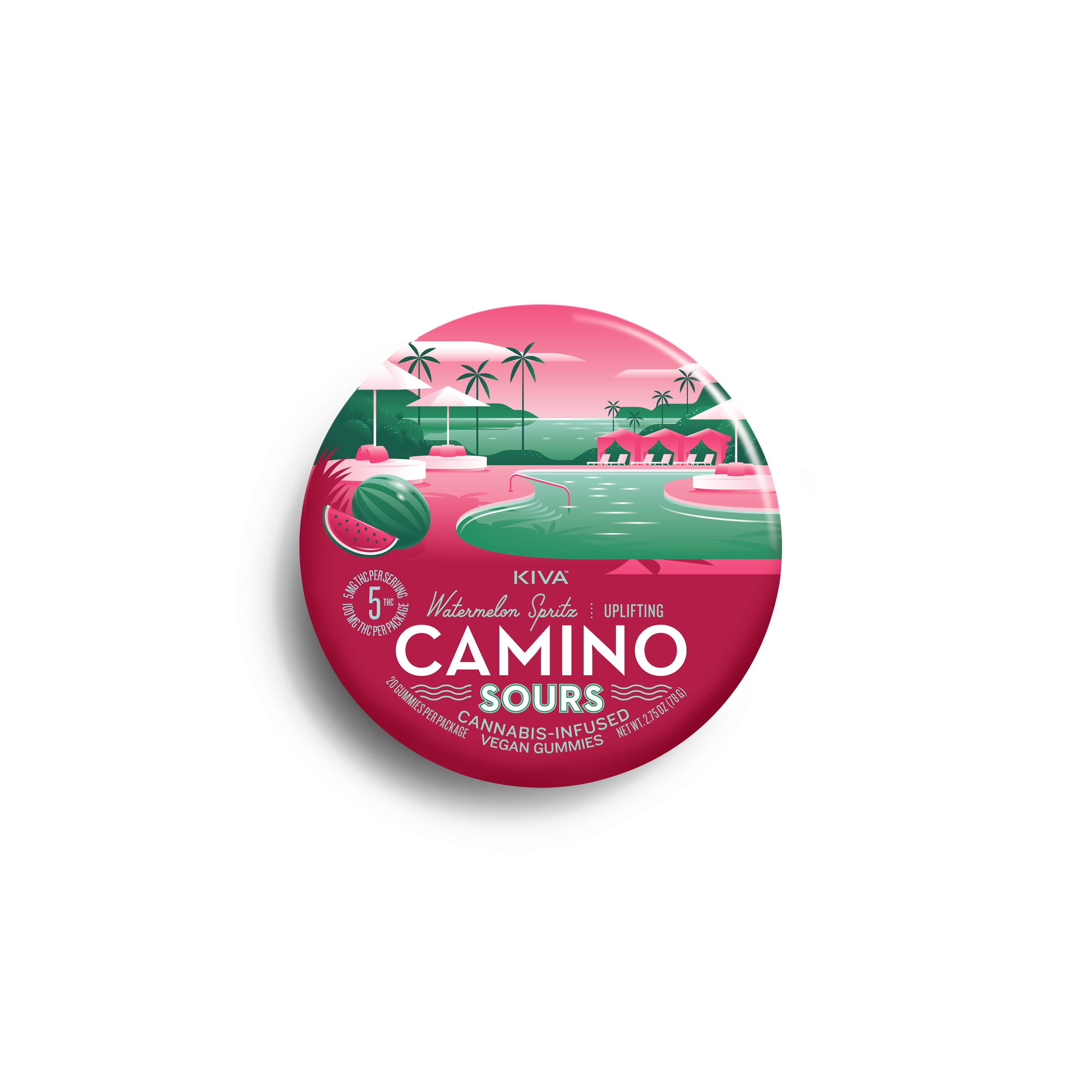 Photograph of product: Sour Watermelon Spritz Gummies | Camino | - 100mg