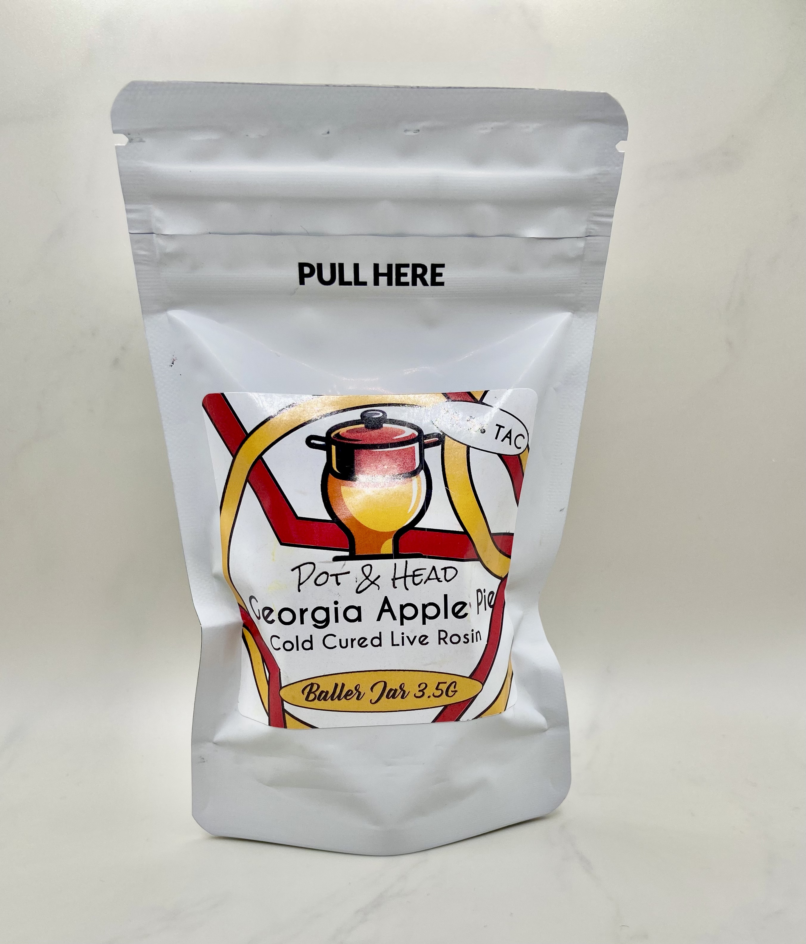 Photograph of Product: Pot & Head - Georgia Apple Pie Rosin - (Baller Jar)