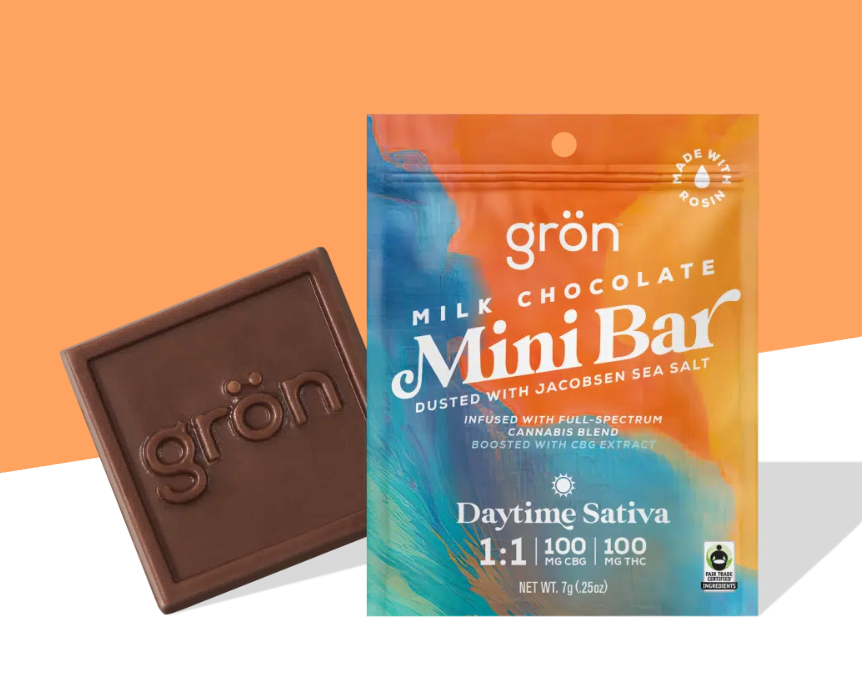 Photograph of product: Milk Chocolate Mini Bar 1:1 CBG/TH-oui