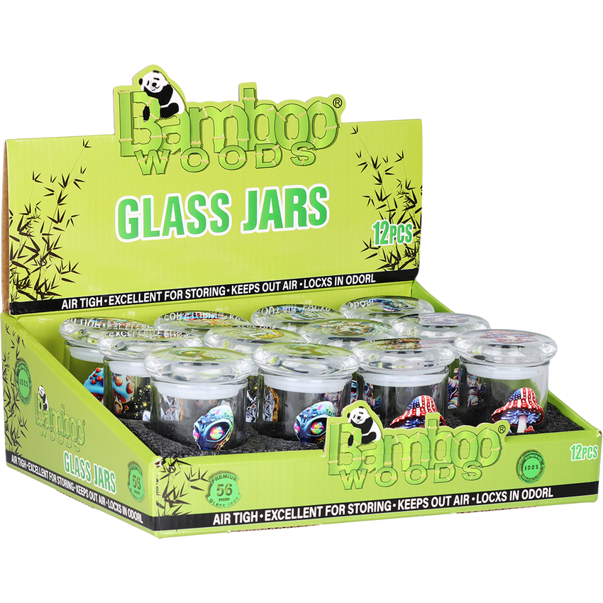 Photograph of product: Bamboo Woods Trippedelic Glass Jar | 3" | Assorted Designs