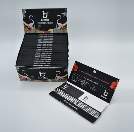 Photograph of product: Binske - Rolling Papers (Luxurious Organic Rice Papers)